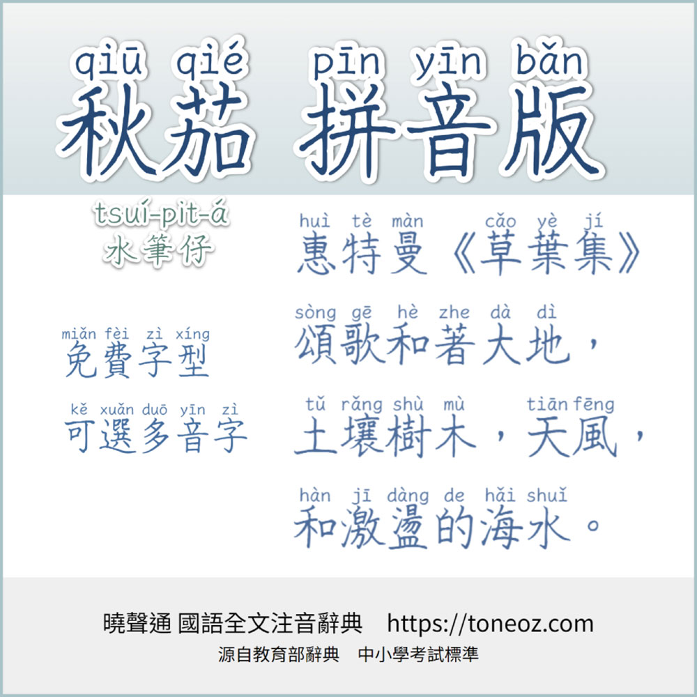 【晓声通秋茄体】符合教育标准写法的中性签字笔手写风格字体