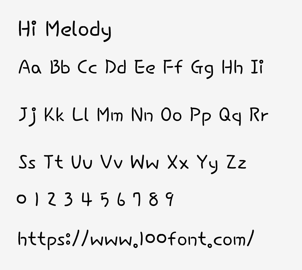 【Hi Melody】可爱有趣的免费英文手写体