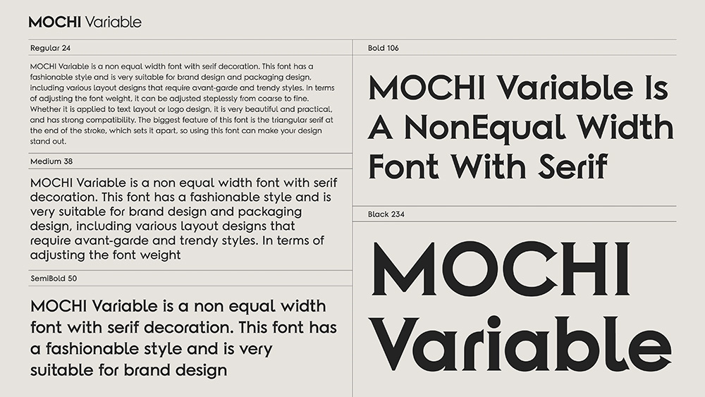 【MOCHI Variable】即前卫又复古庄重的可变英文字体