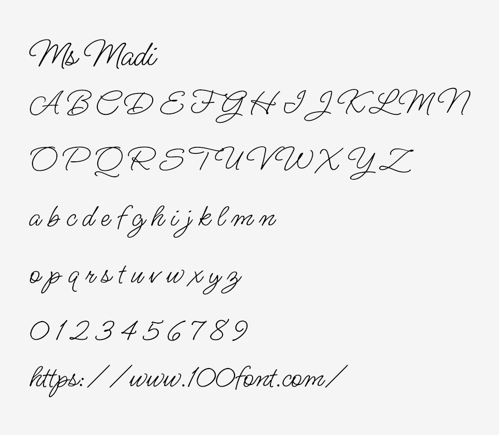 【Ms Madi】一种单线手写风格的英文字体