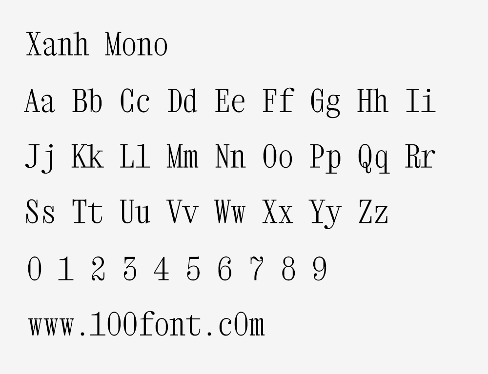 【Xanh Mono】一款英文单衬线字体