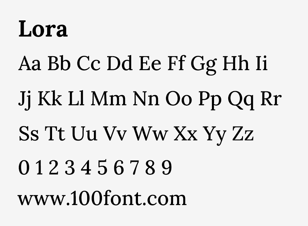 【Lora】一种对比度适中的英文字体,非常适合正文