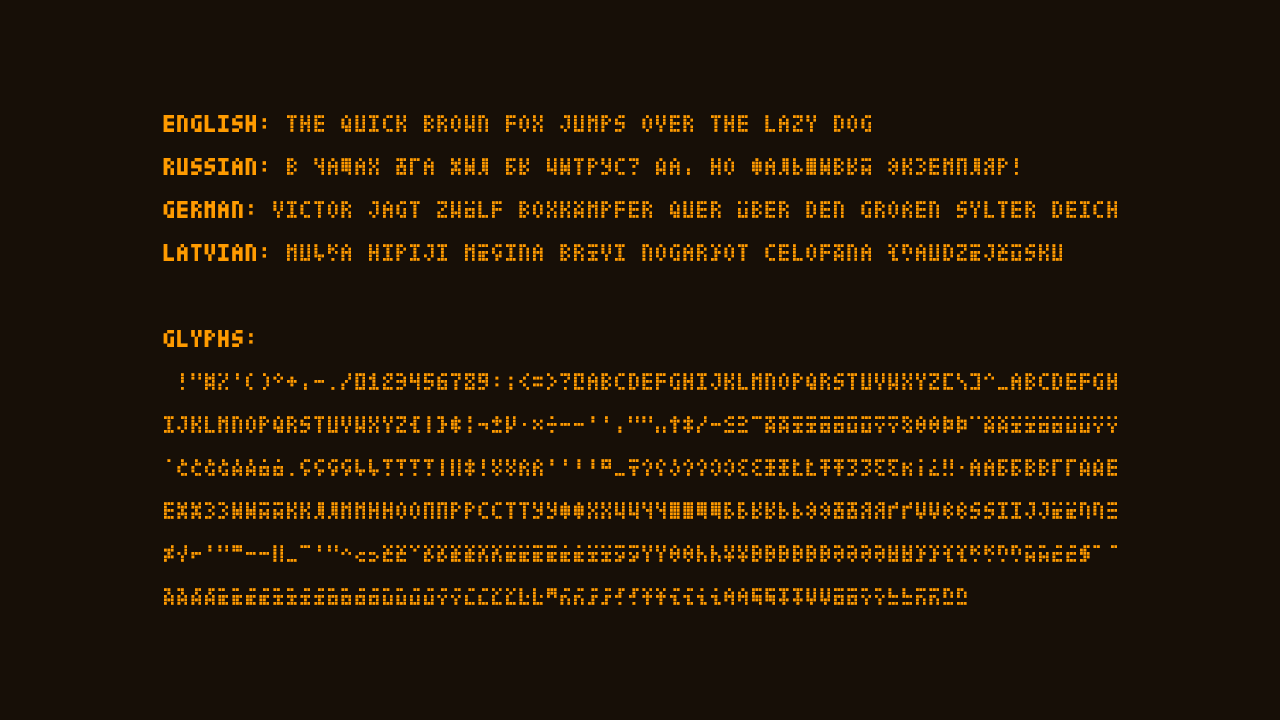 【DatCub】方形点阵样式英文字体,3 种样式,410个字形