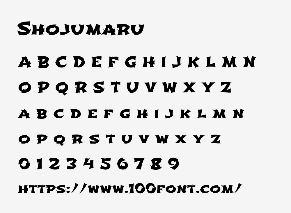 【Shojumaru】一款风格独特充满力量的免费英文字体