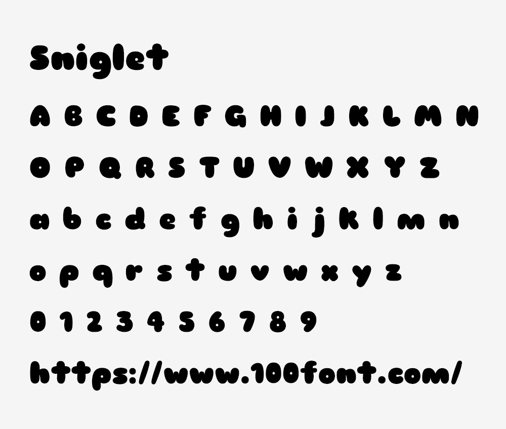 【Sniglet】圆润、可爱、有趣的英文标题字体