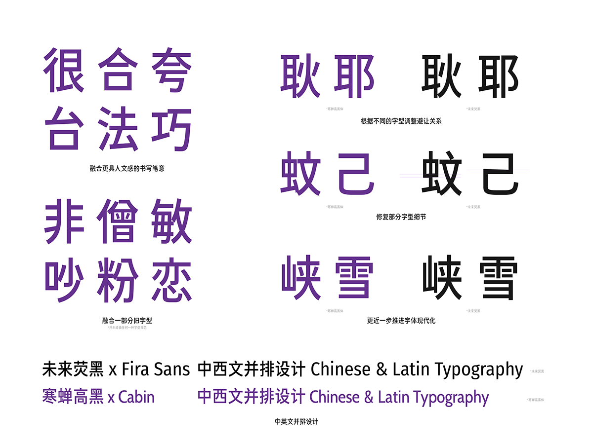 【寒蝉高黑体】融合手写感和部分旧字型的窄黑字体