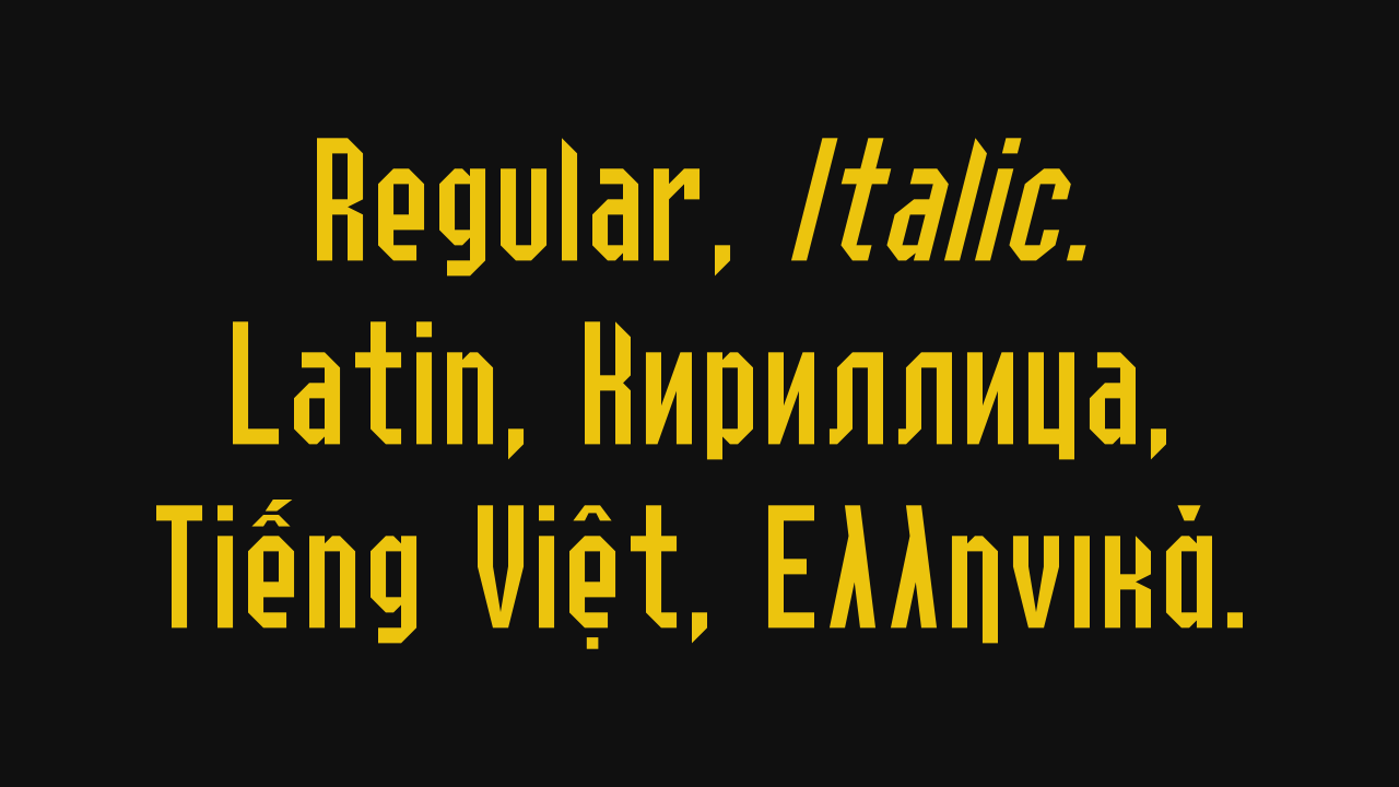 【Yulong】SIL OFL协议免费英文字体, 2字重和1166个字形
