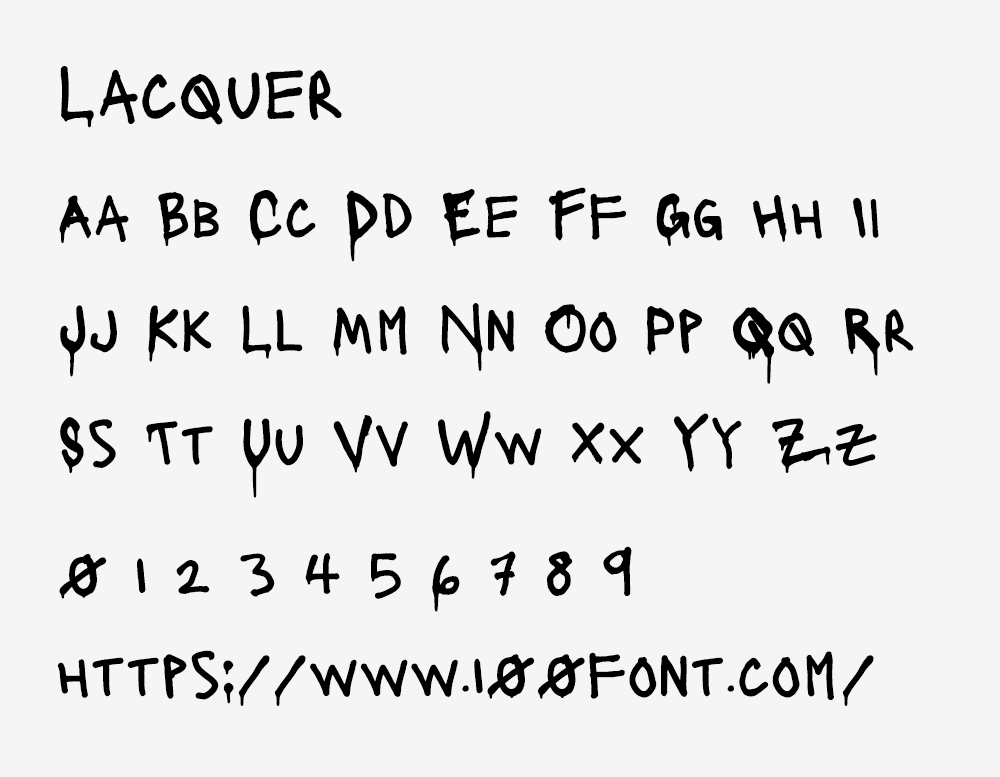 【Lacquer】很有表现力的油漆笔手绘风格英文字体