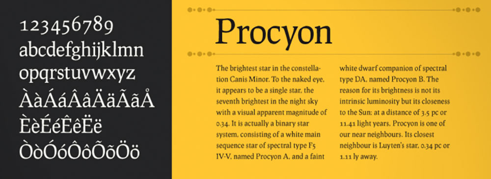【Prociono】带有哥特体元素的罗马衬线字体