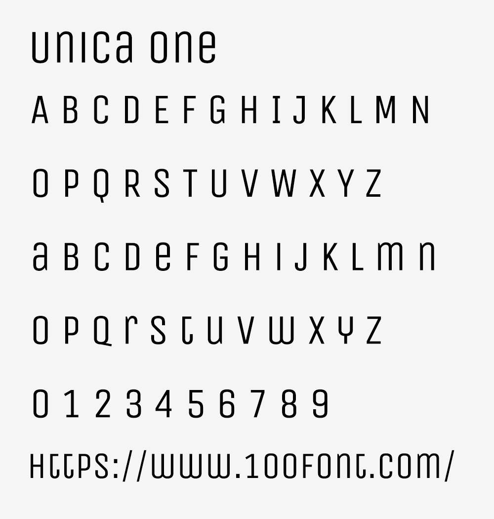 【Unica One】简洁易读的等宽无衬线英文字体