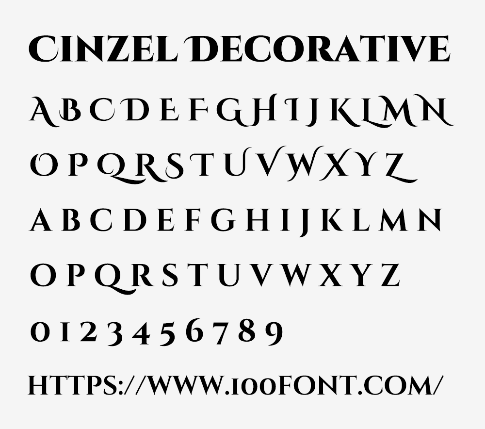 【Cinzel Decorative】设计灵感来自古罗马铭文的复古字体