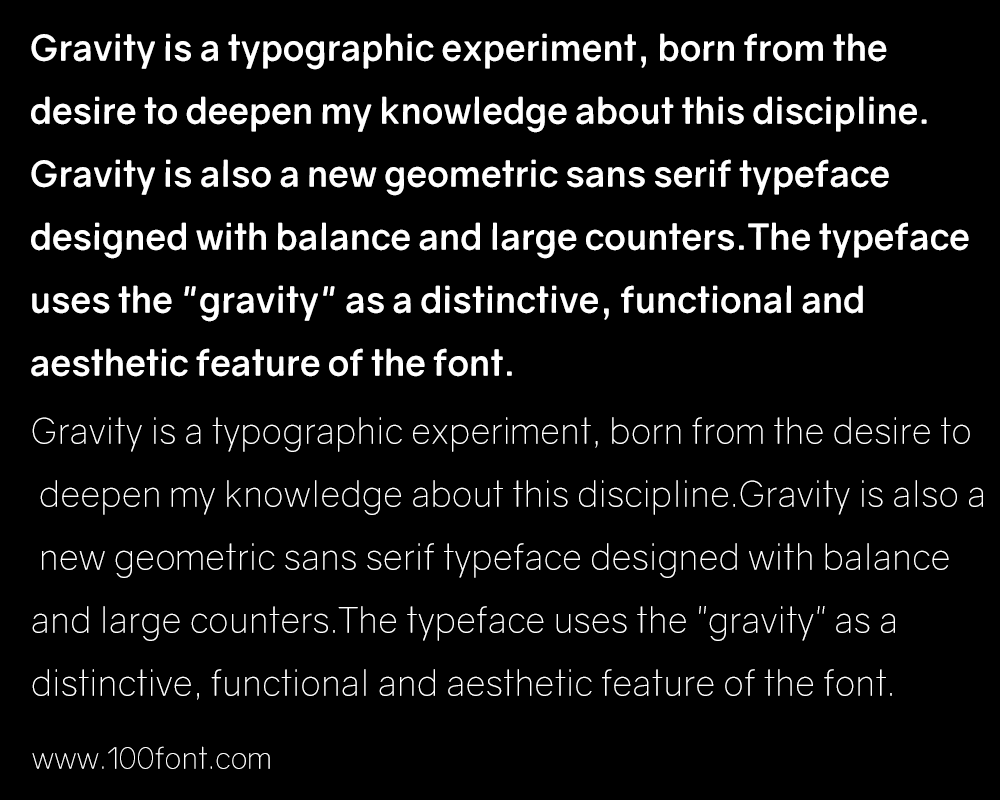 【Gravity Font】一种新的几何无衬线免费商用英文字体
