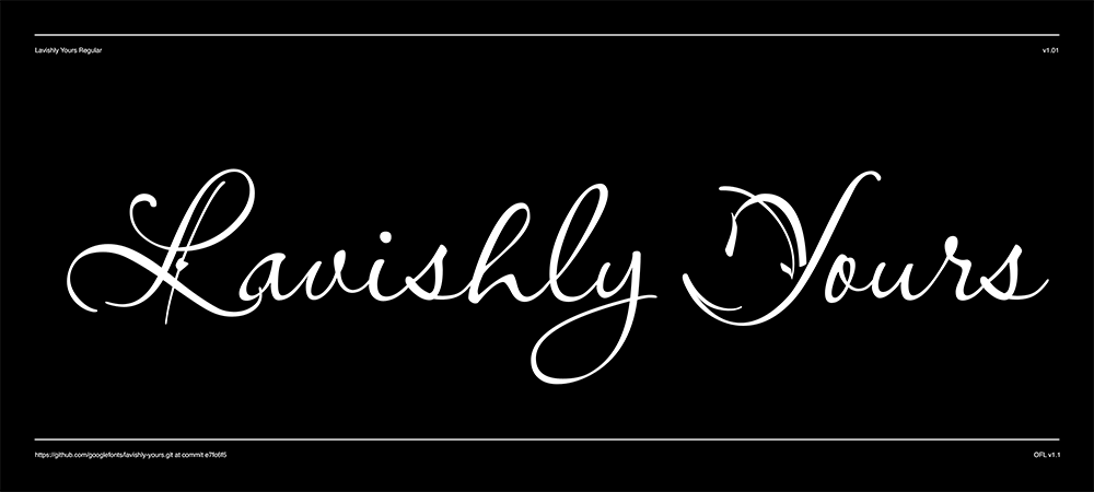 【Lavishly Yours】具有童话般外观的英文手写体字体