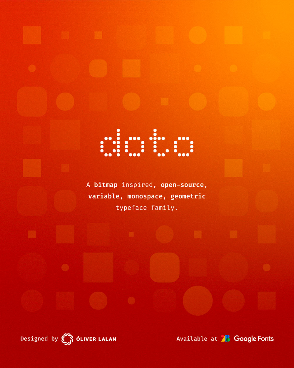 【Doto】开源、可变、等宽且几何化的英文像素字体