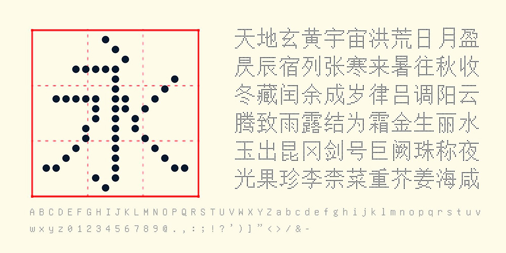 【金字社统圆体】Unifont衍生字体,1088BS点阵显示屏形状