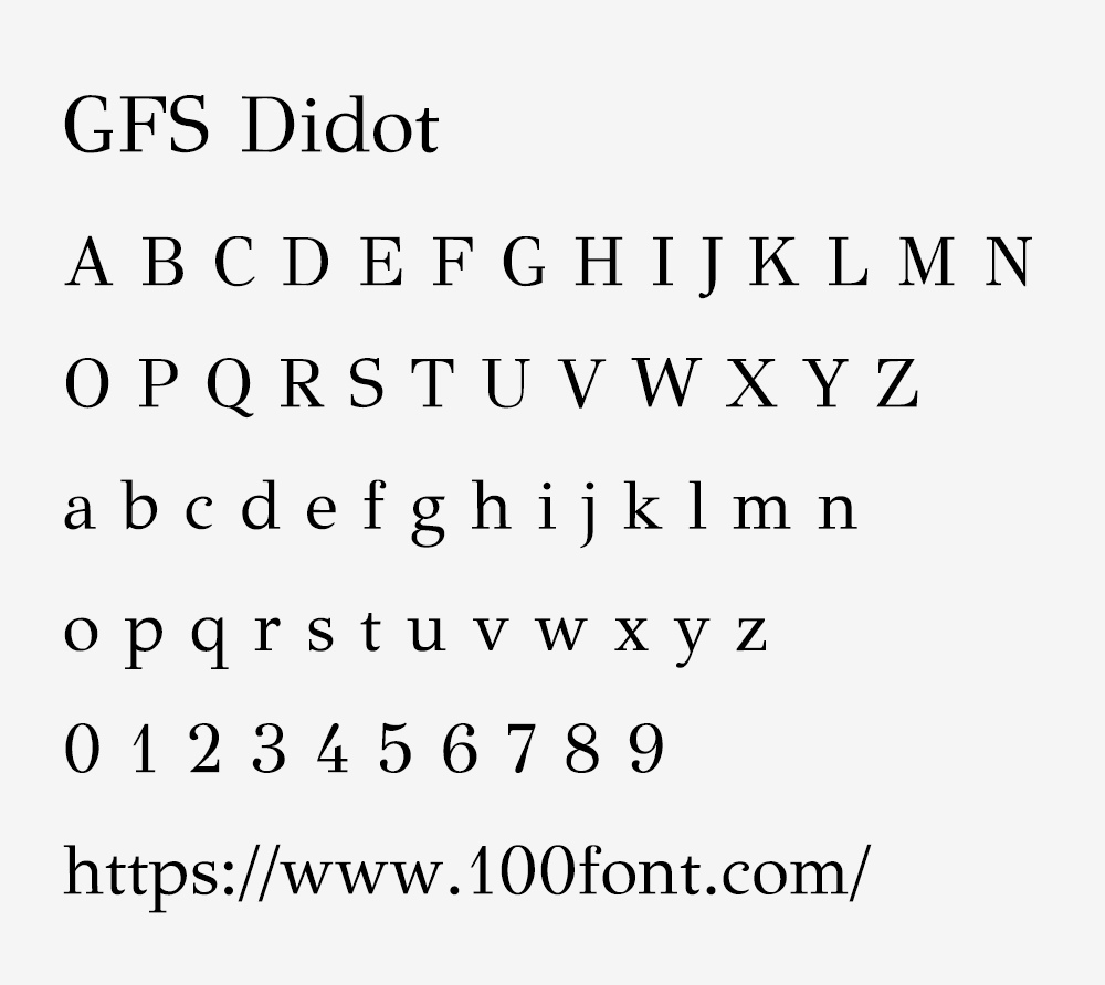 【GFS Didot】基于新古典主义 Didot 风格的衬线字体