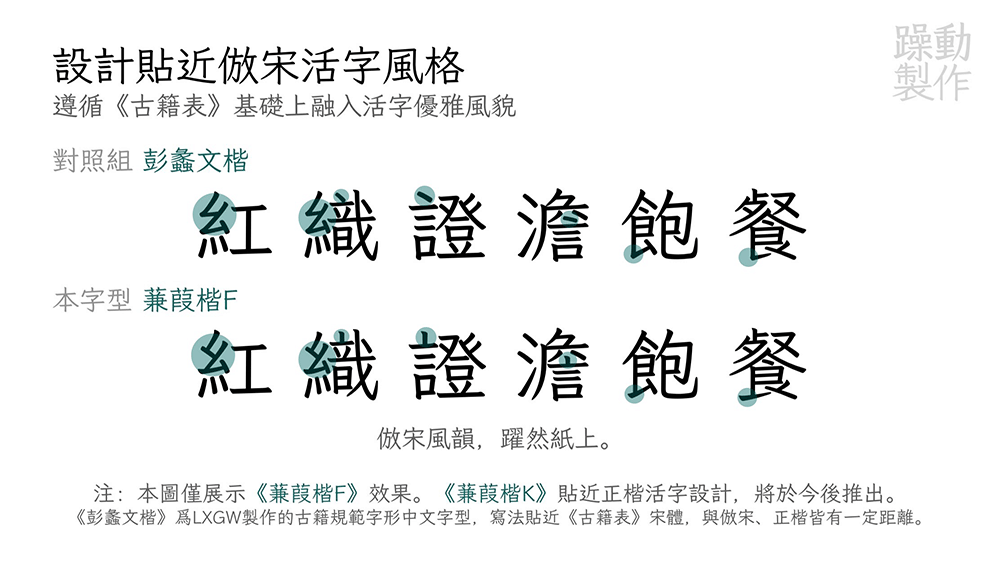 【蒹葭楷】符合古籍印刷通用字规范的繁体中文字体