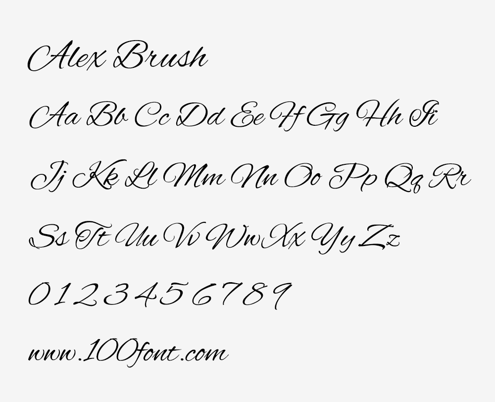 【Alex Brush】一个流畅优美的画笔风格英文字体