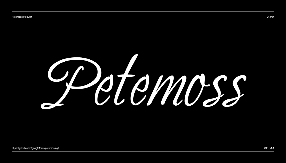 【Petemoss】兼具书写韵味的半手写风格字体