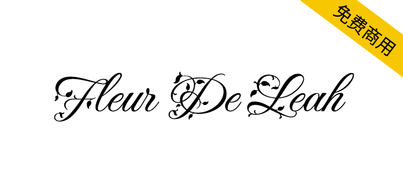 【Fleur De Leah】带有花卉鲜花装饰元素的英文手写字体
