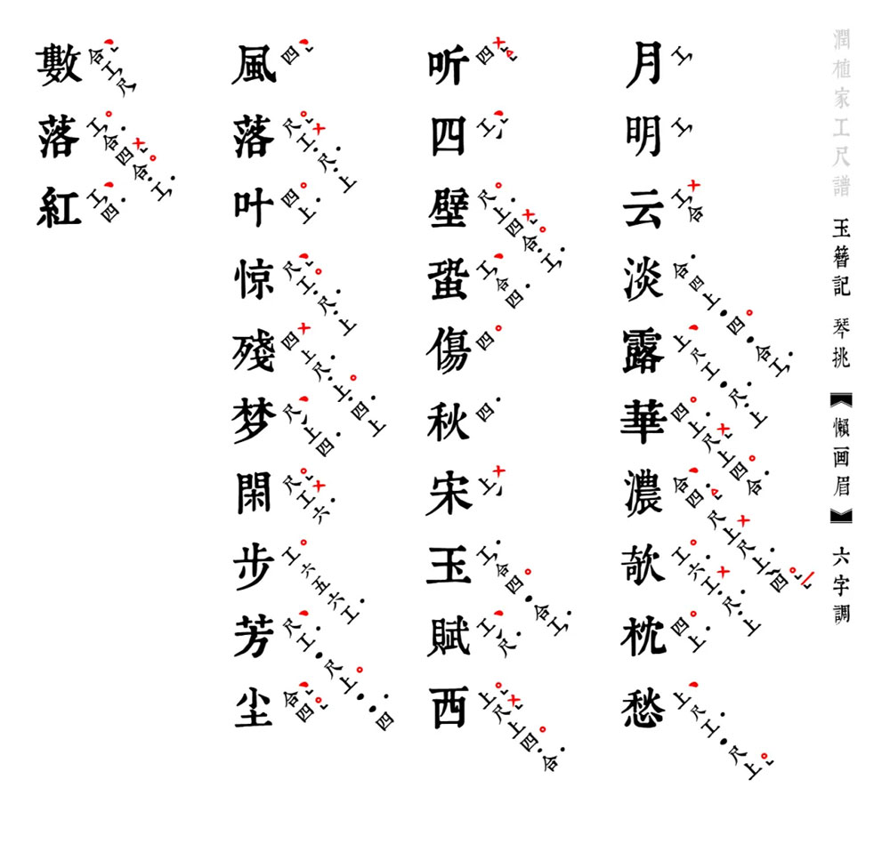 【润植家工尺谱字体】世界首个昆曲专用工尺谱免费公益字体
