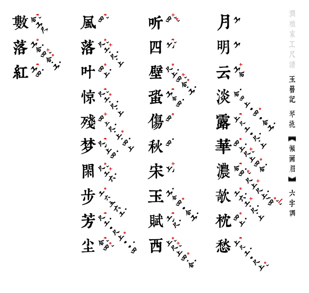 【润植家工尺谱字体】世界首个昆曲专用工尺谱免费公益字体