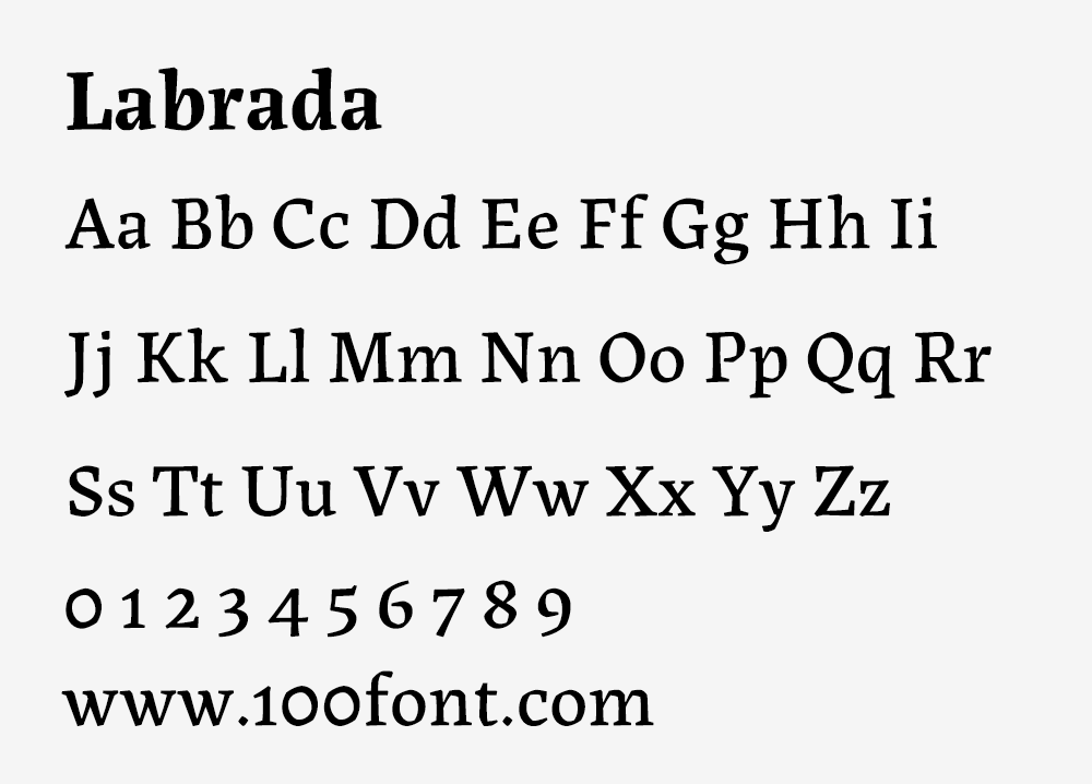 【Labrada】一个受木刻艺术启发的当代衬线字体家族