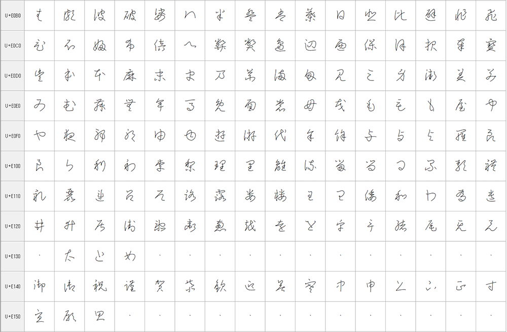【ゆずの木楷書・かな改め】一款日系硬笔手写楷书字体
