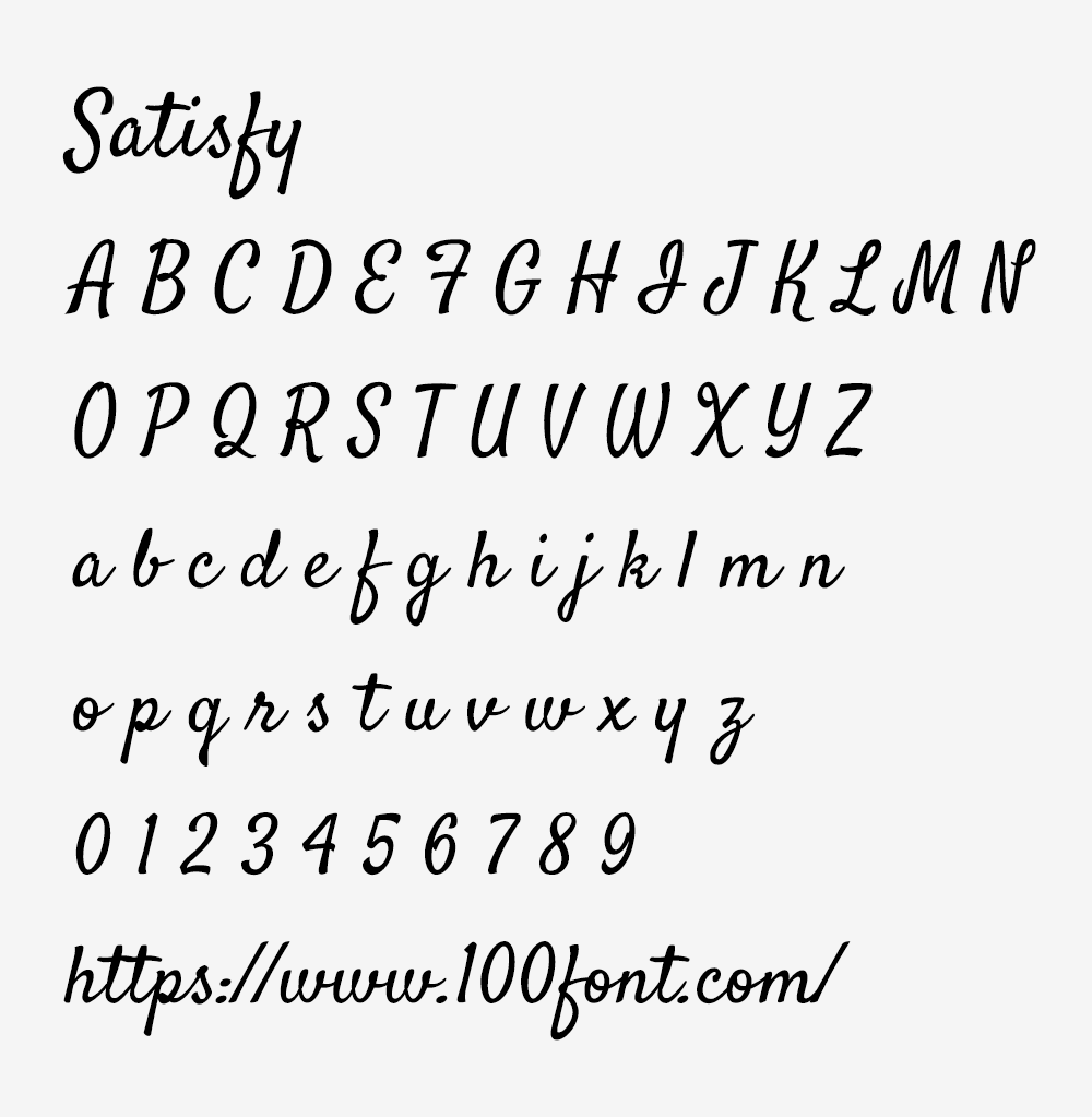 【Satisfy】一款充满活力的英文手写体字体