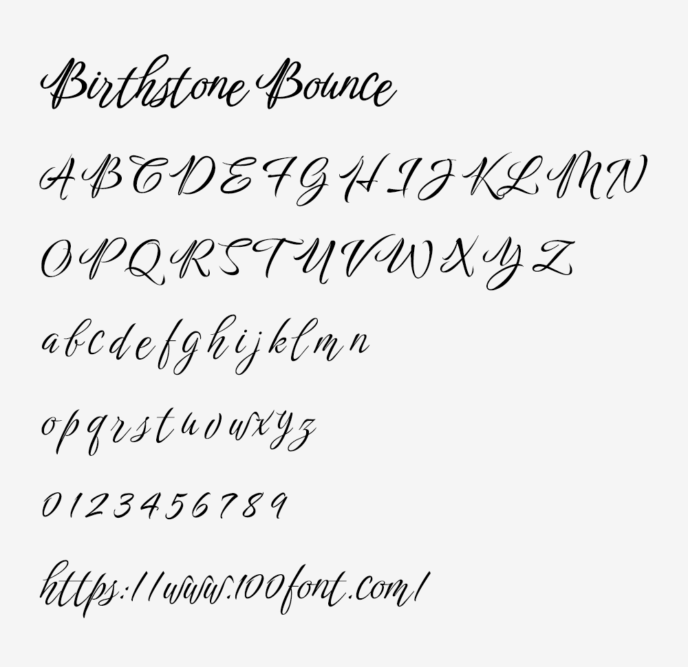 【Birthstone Bounce】优雅而活泼的手写风格英文字体