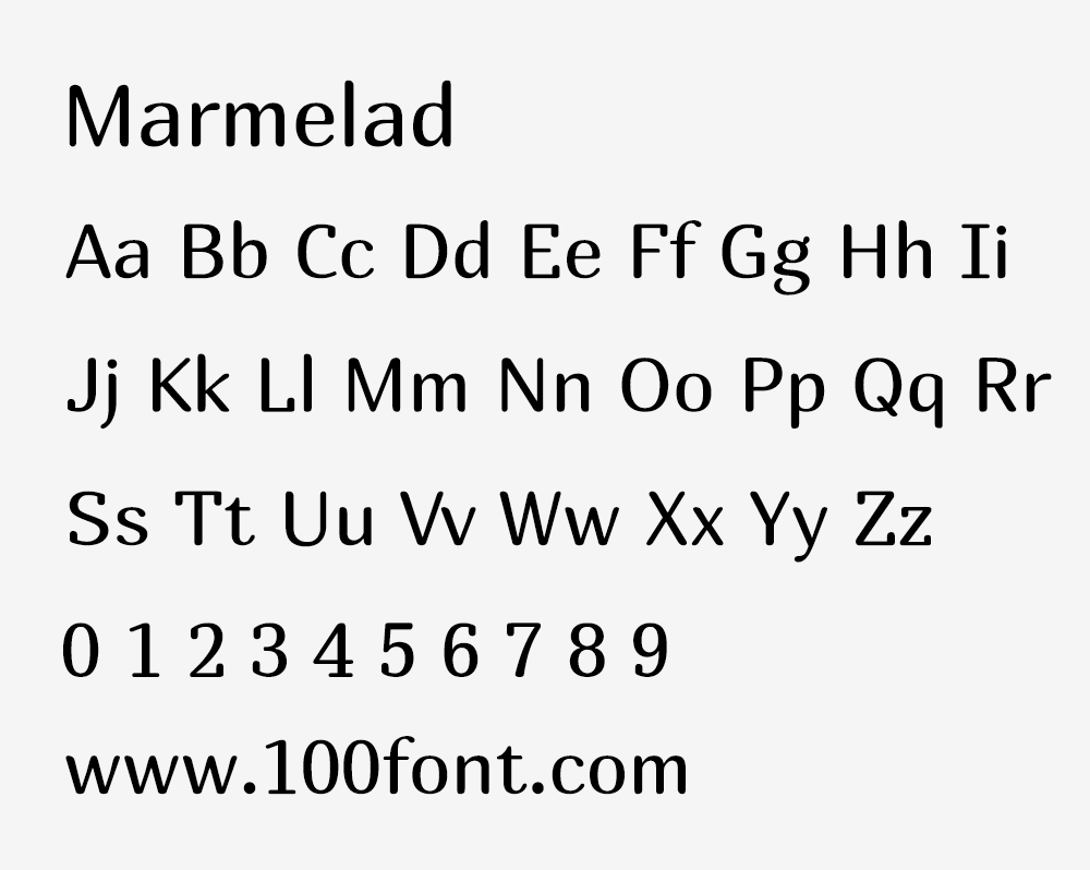 【Marmelad】一种专为中大型标题设计的英文免费字体