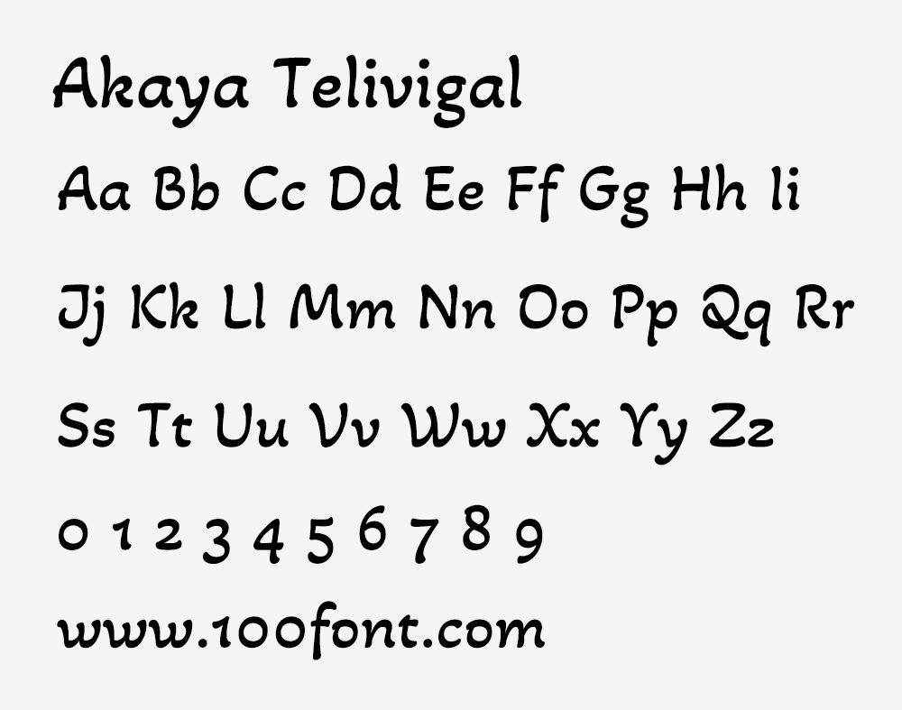 【Akaya Telivigala】一种单一粗细的英文免费字体