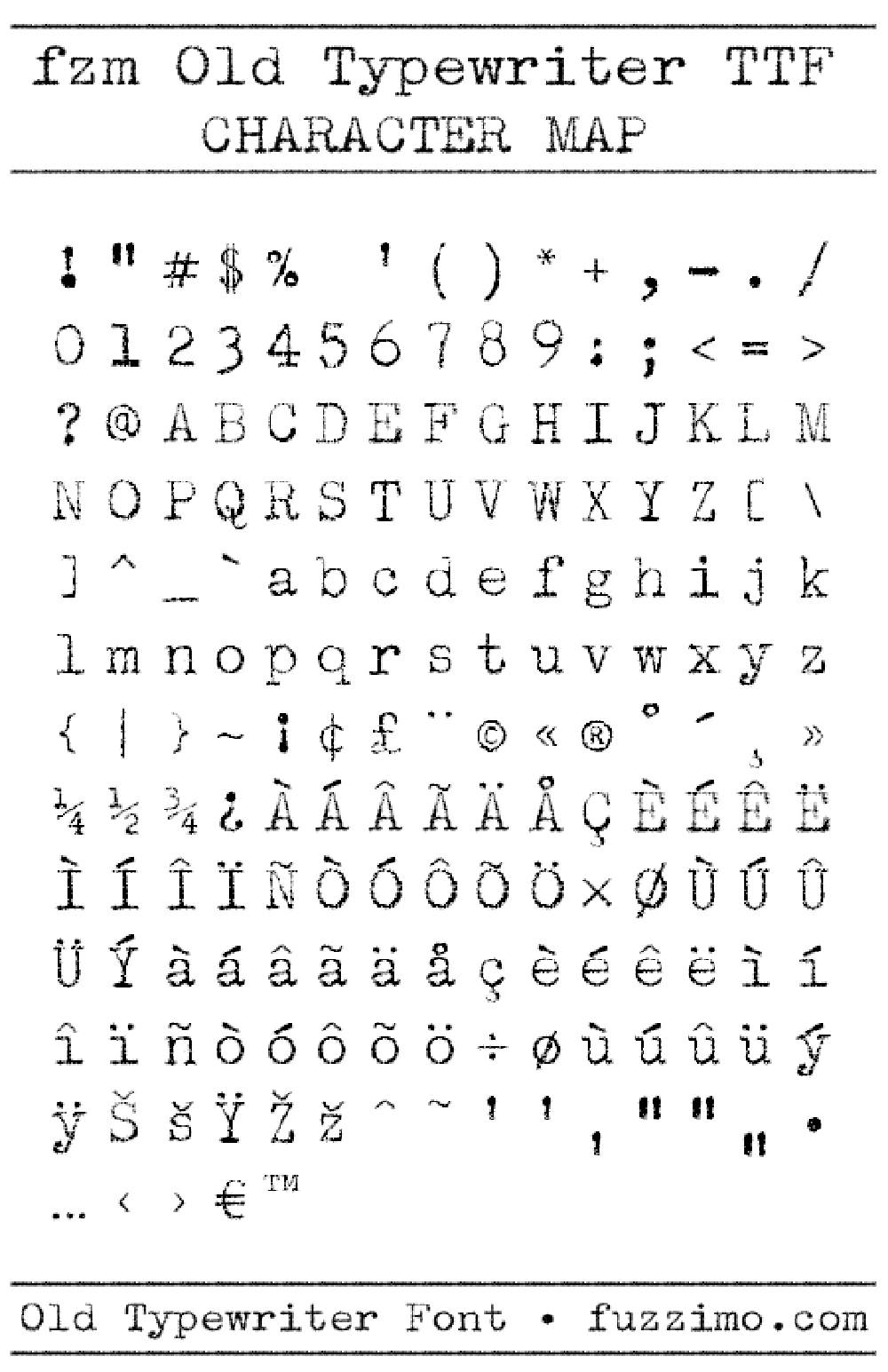【Fzm Old Typewriter】充满文艺复古感的老式打字机风格字体