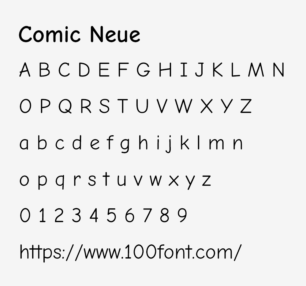 【Comic Neue】一款适合用于漫画卡通的英文字体