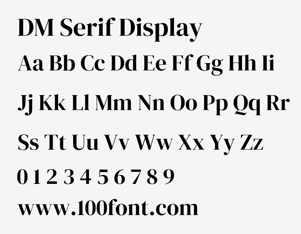 【DM Serif Display】适用于超大尺寸海报的免费英文字体