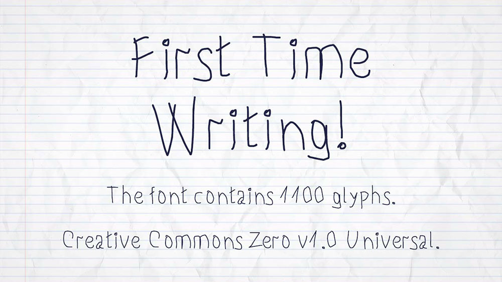 【First Time Writing】手写风格英文字体,小学生手写风格