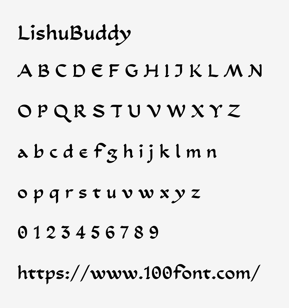 【隶书伴侣 LishuBuddy】一款隶书风格免费商用西文字体