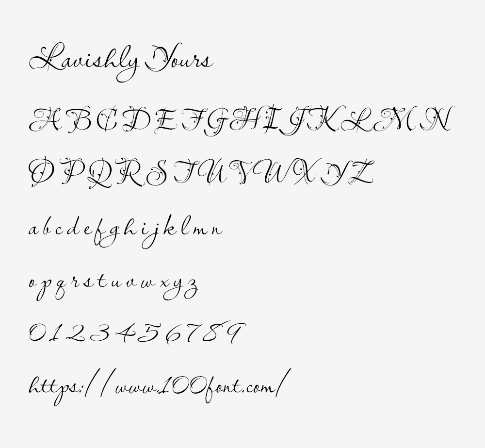 【Lavishly Yours】具有童话般外观的英文手写体字体