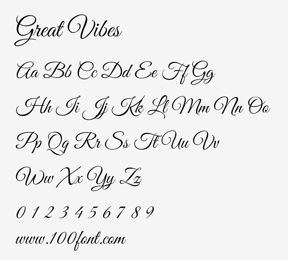 【Great Vibes】一款流畅优美的免费英文字体