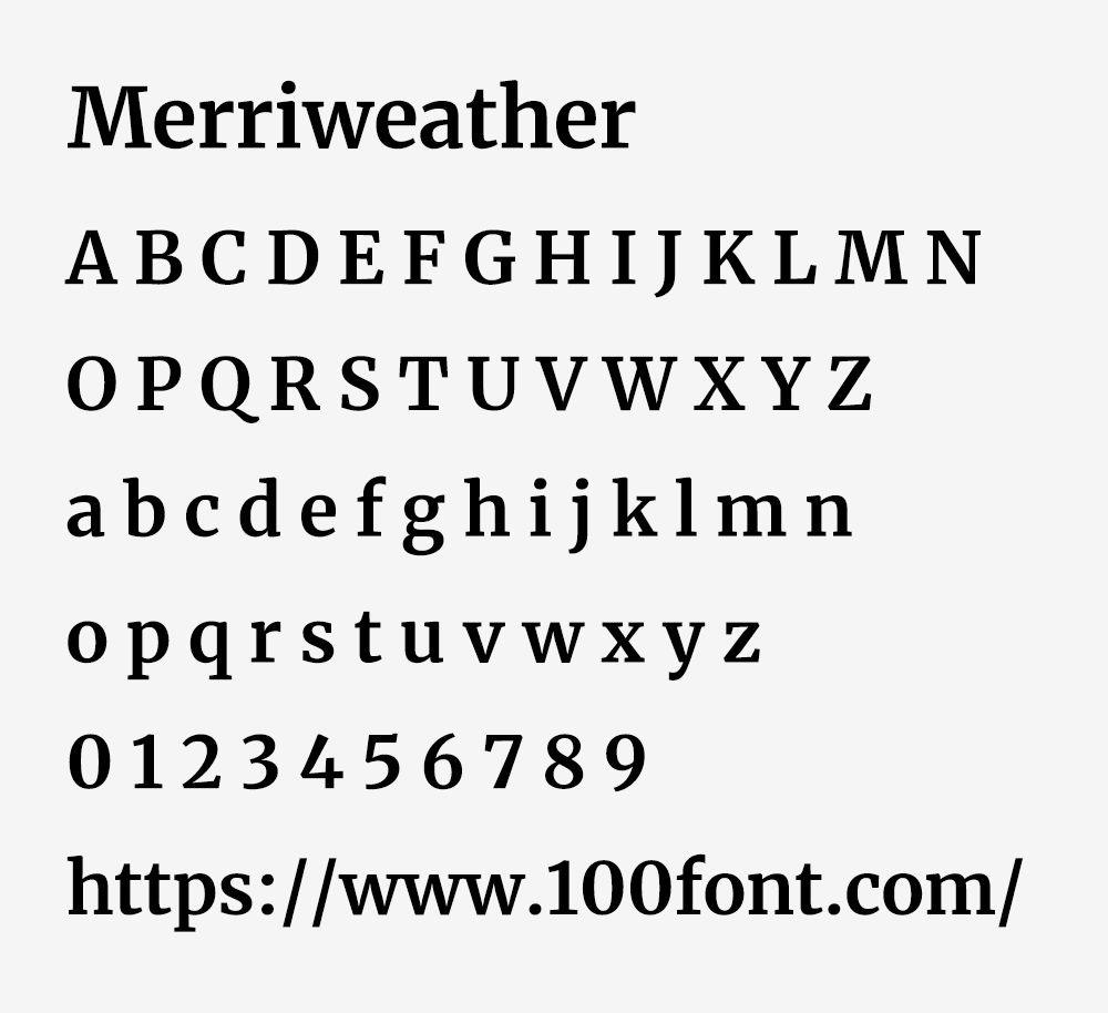 【Merriweather】一款屏幕阅读体检极佳的英文衬线字体
