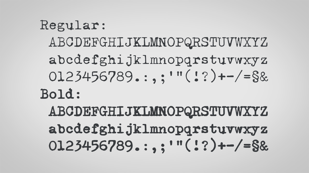 【X Typewriter】等宽打字机风格英文字体, 支持148个字形