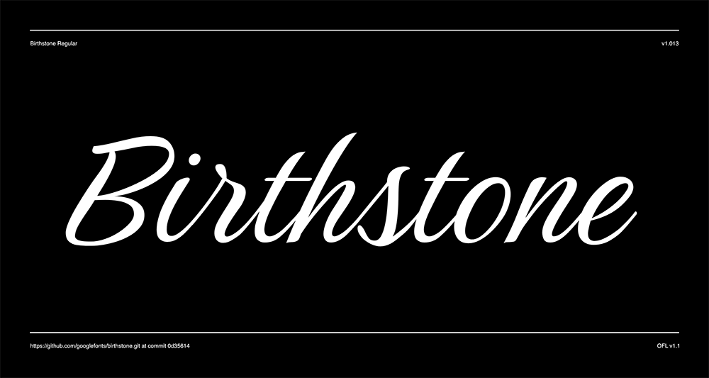 【Birthstone】灵感源自传统书写与珠宝的手写风格字体