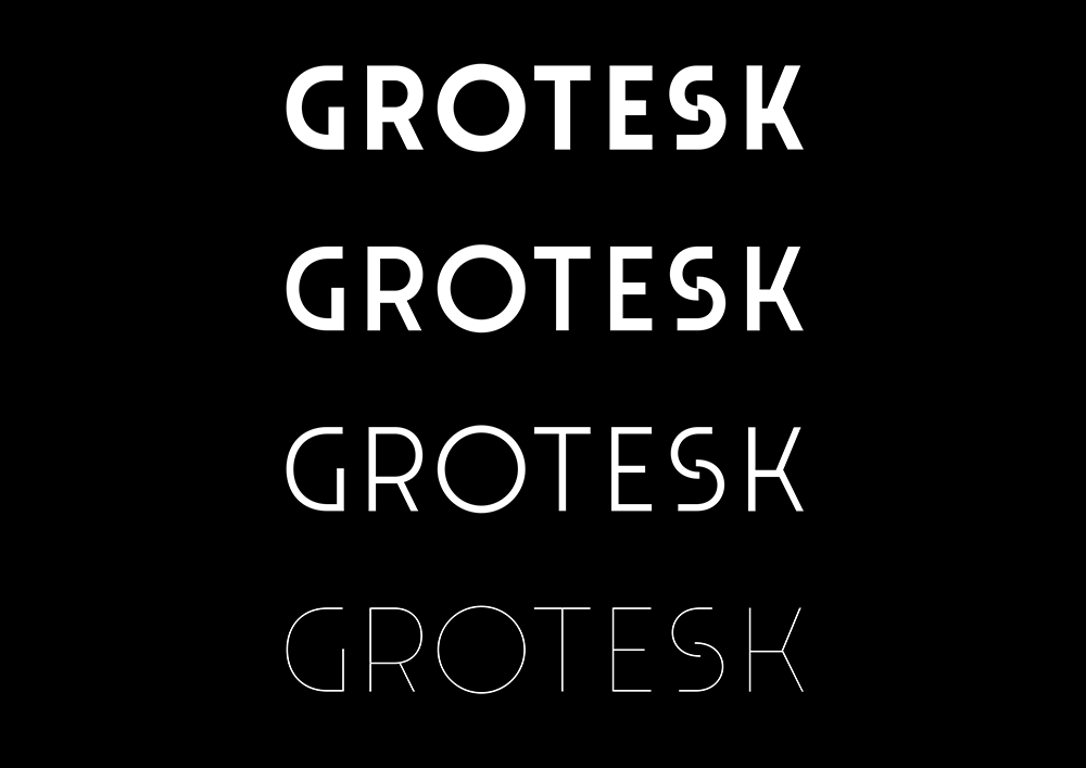 【Grotesk】一种有着非常大间距的几何无衬线字体