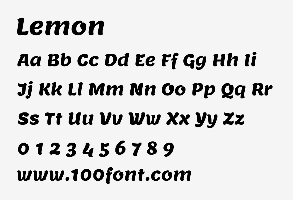【Lemon】一种来自于绘制的街道商店招牌的英文免费字体
