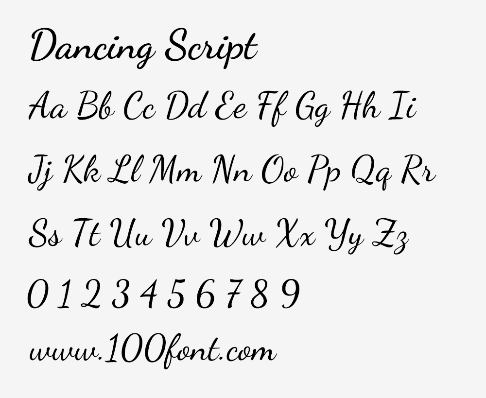 【Dancing Script】一款活泼随意的免费英文字体