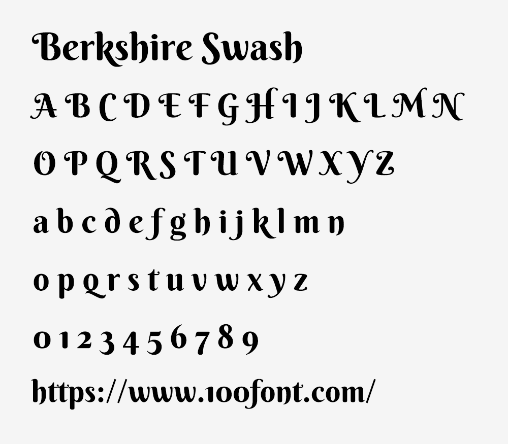 【Berkshire Swash】一款笔画粗犷又甜美可爱的英文字体