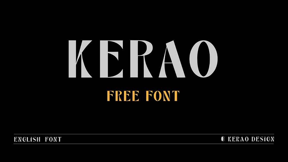 【Kerao】只有26个字母和少量符号的免费英文字体