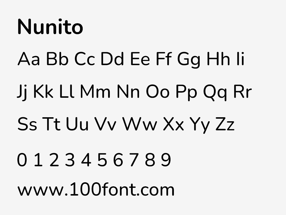 【Nunito】一种均衡的圆润的无衬线英文字体