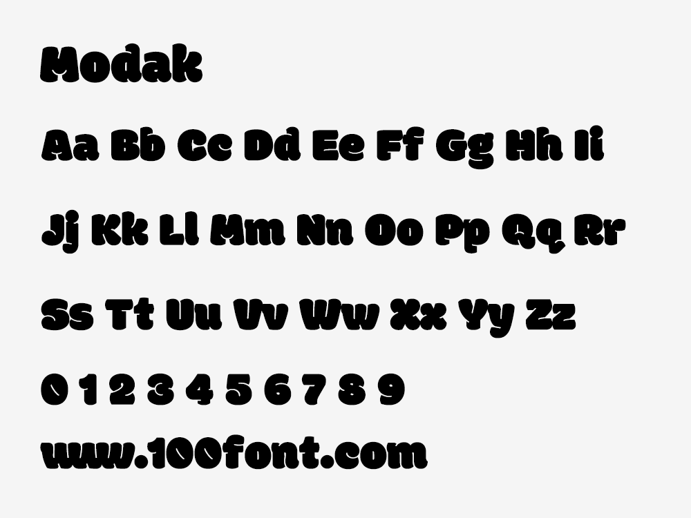 【Modak】一种甜美饱满的德文-拉丁字体显示字体