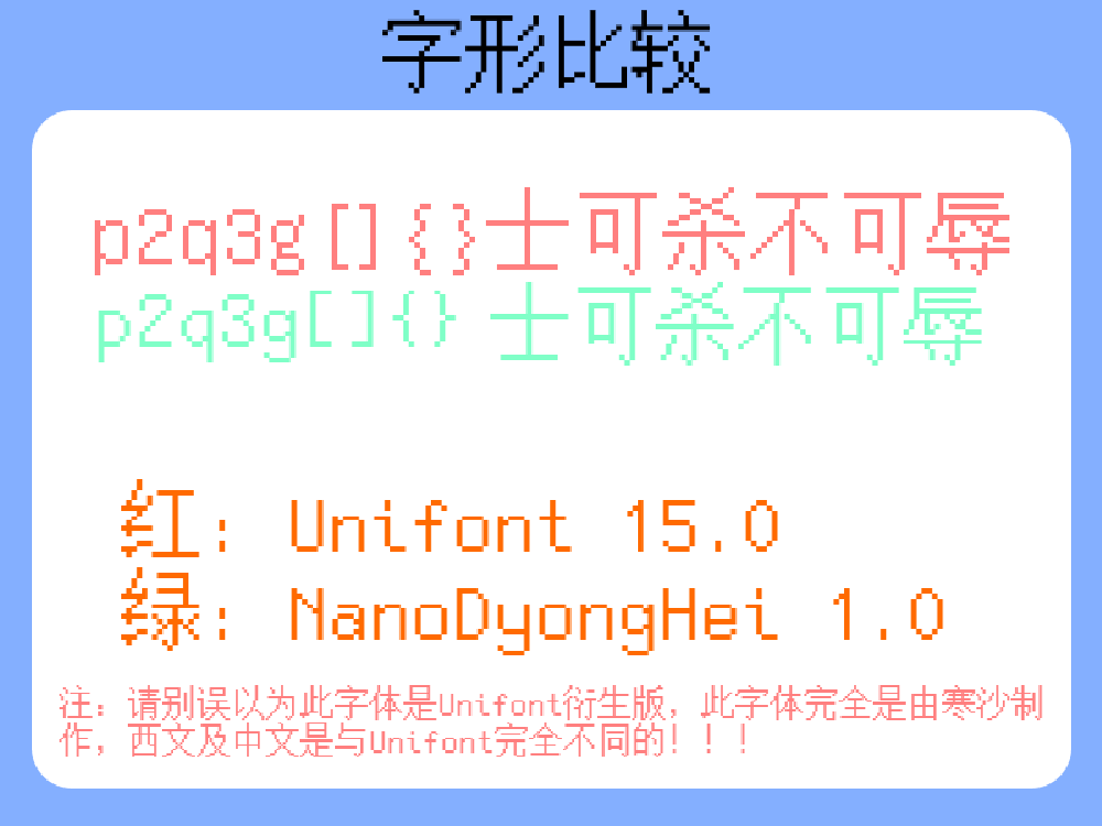 【纳米点宋】适合用于编程的Mono点阵字体